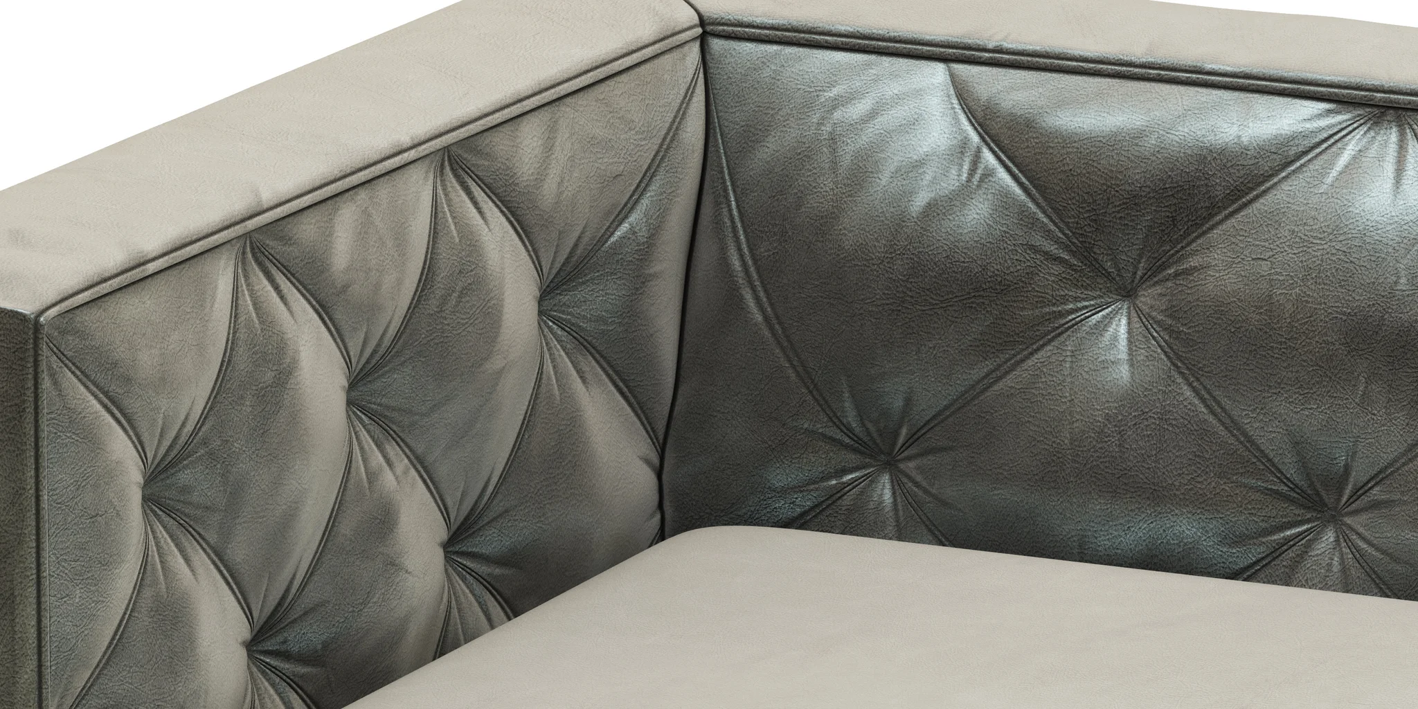 Restoration Hardware Italia Tufted Shelter Arm Leather Sofa — 3D model preview 4