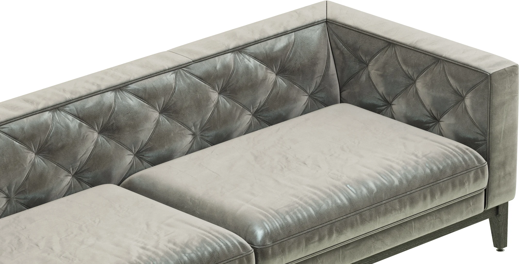 Restoration Hardware Italia Tufted Shelter Arm Leather Sofa — 3D model preview 6