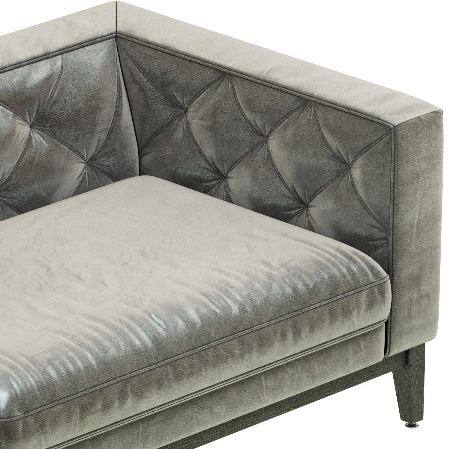 Restoration Hardware Italia Tufted Shelter Arm Leather Sofa — 3D model preview 7