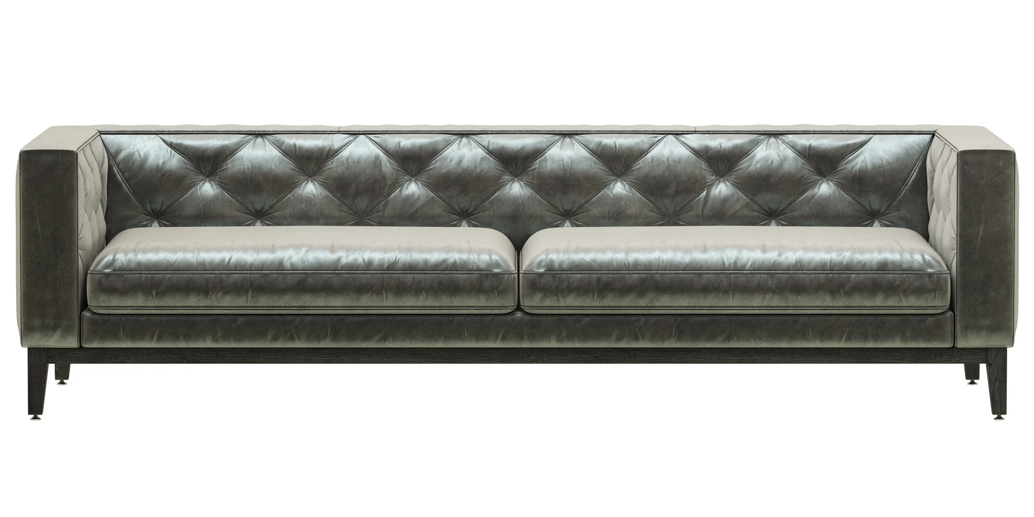 Restoration Hardware Italia Tufted Shelter Arm Leather Sofa — 3D model preview 8