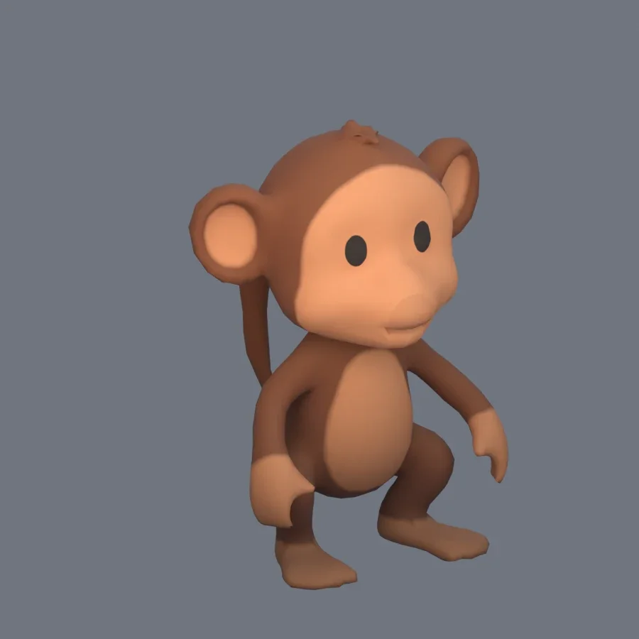 Stylized Animal Monkey, 3D model preview 2