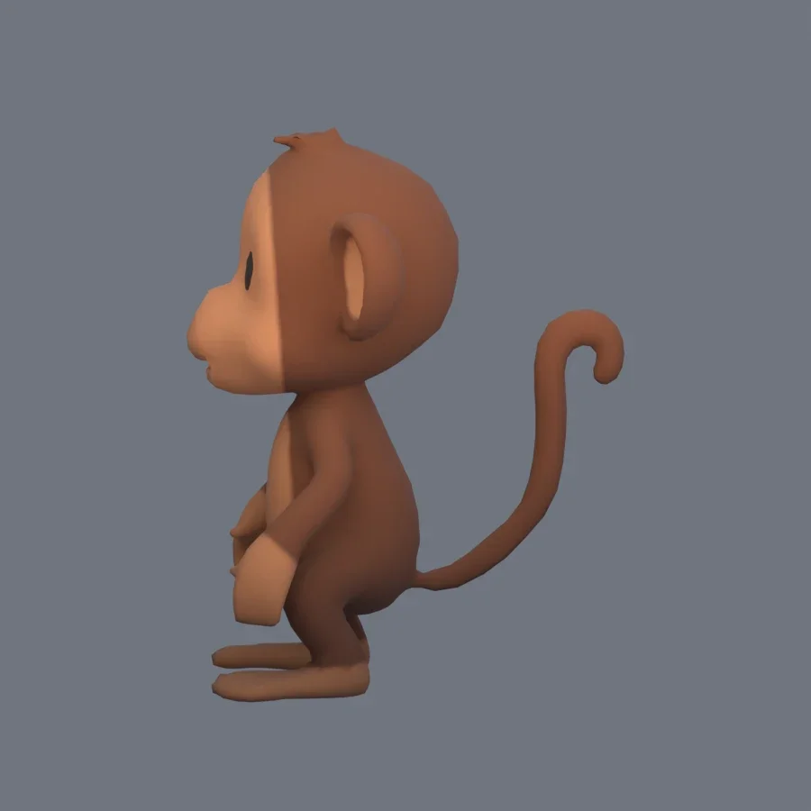 Stylized Animal Monkey, 3D model preview 3