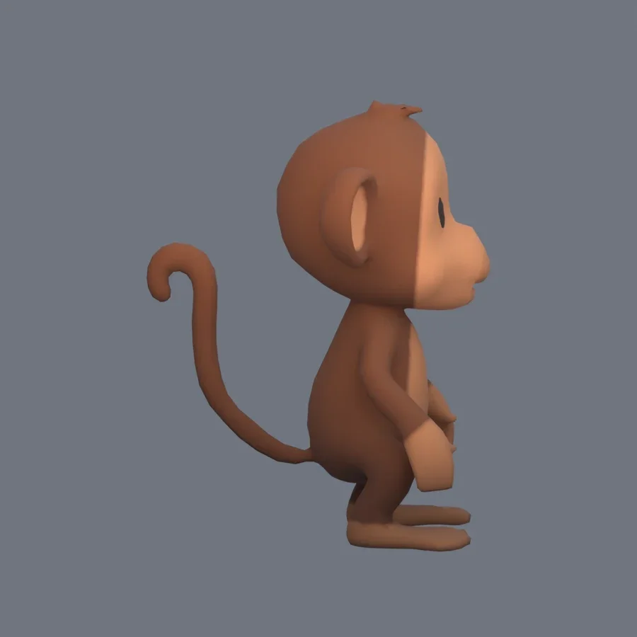 Stylized Animal Monkey, 3D model preview 5