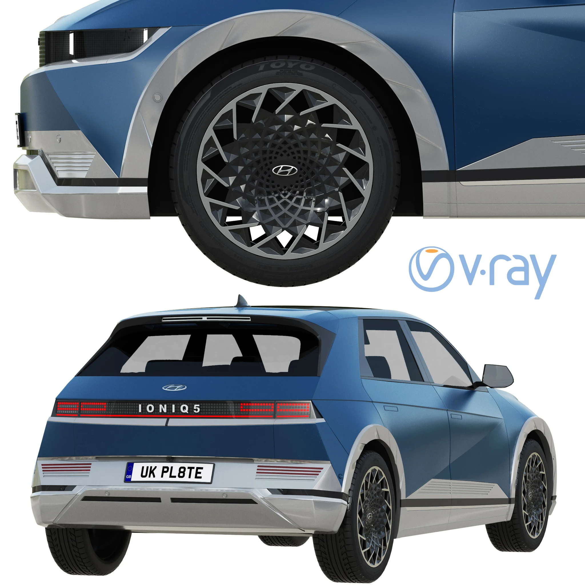 Hyundai Ioniq 5 2022, 3D model preview 4
