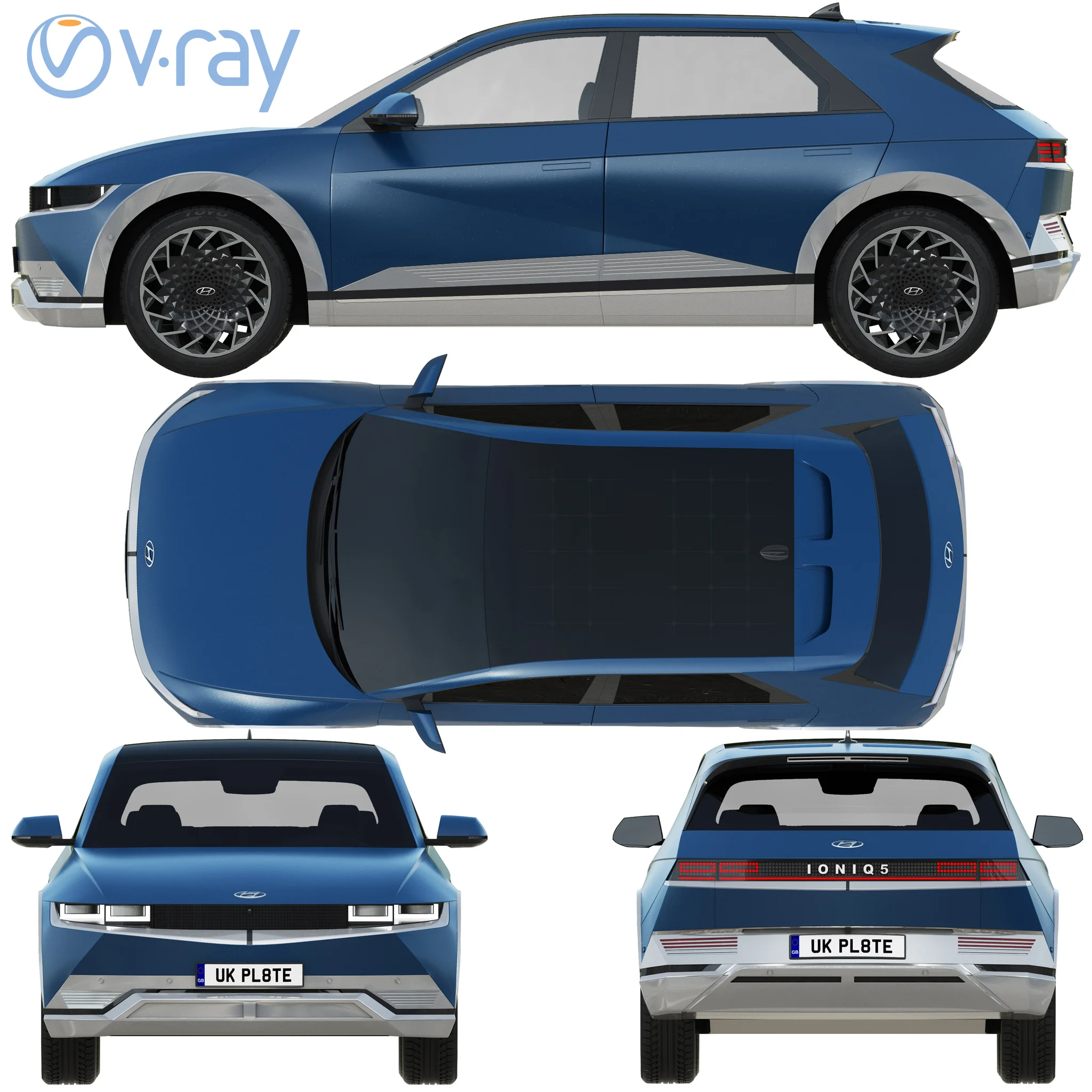Hyundai Ioniq 5 2022, 3D model preview 30