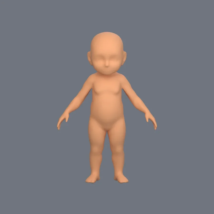 Basemesh Child 5, 3D model preview 1