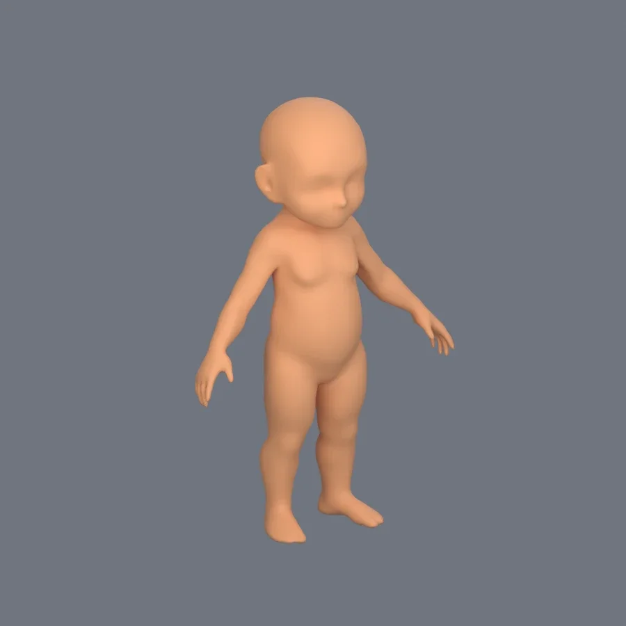 Basemesh Child 5, 3D model preview 2