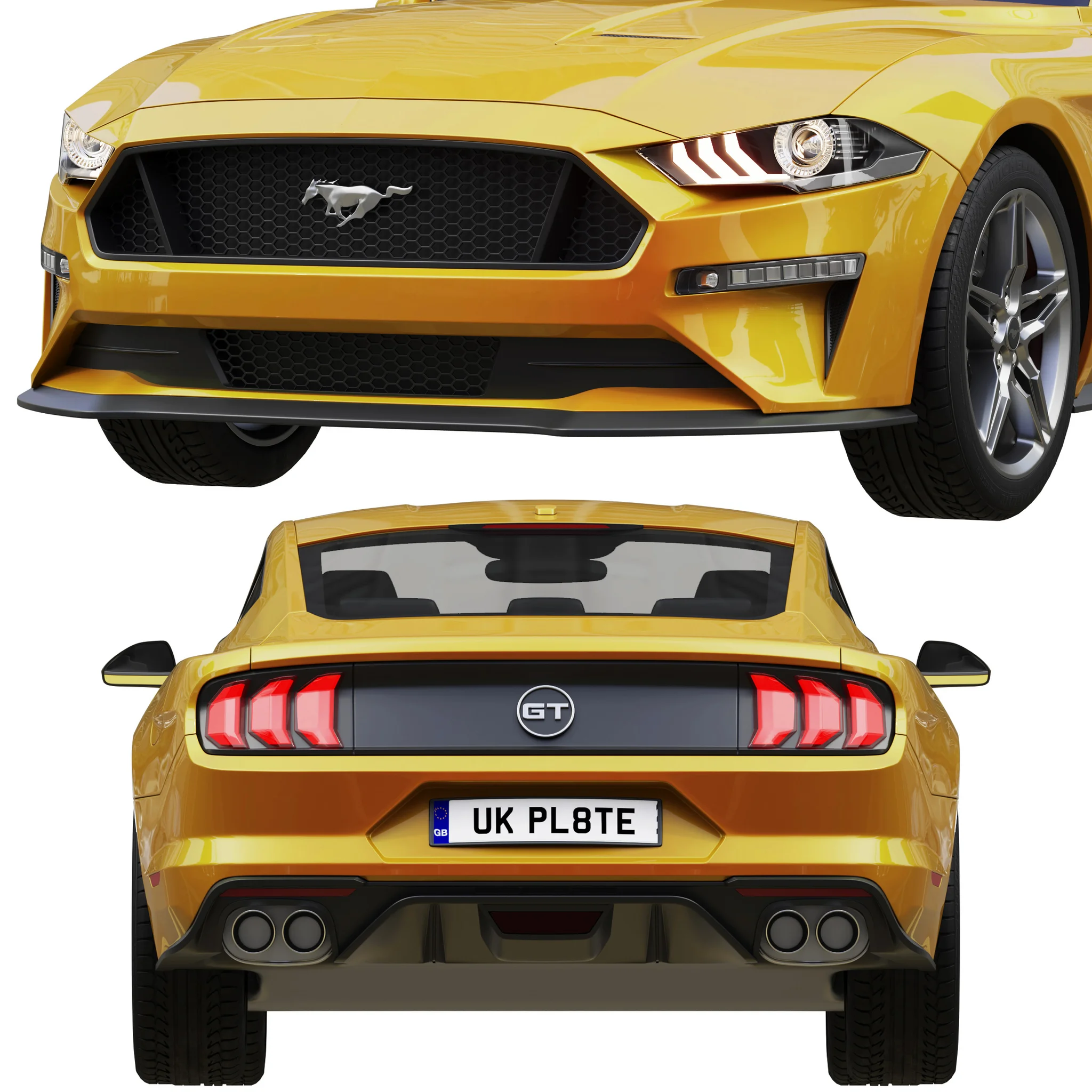 Ford Mustang GT, 3D model preview 3