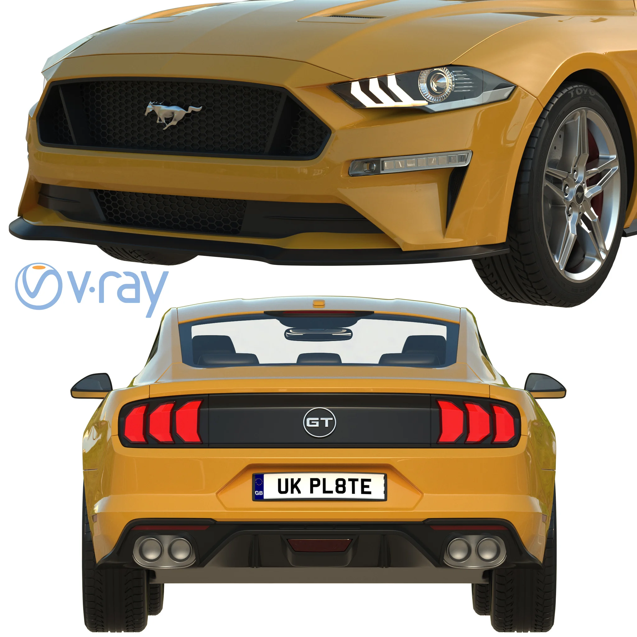 Ford Mustang GT, 3D model preview 5