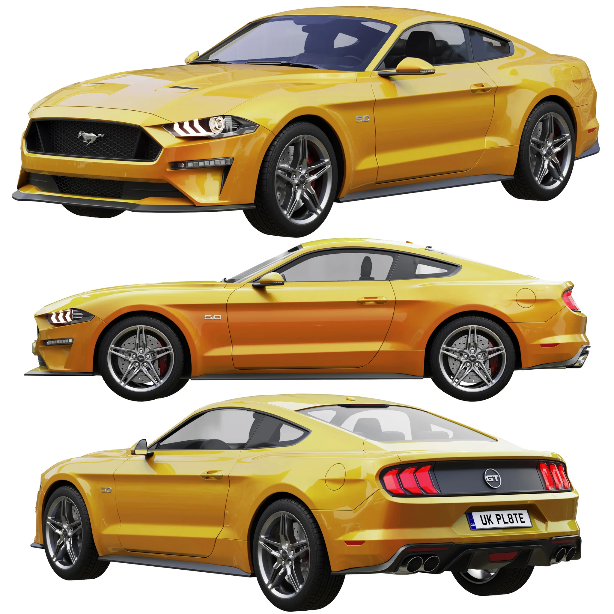 Ford Mustang GT, 3D model preview 8