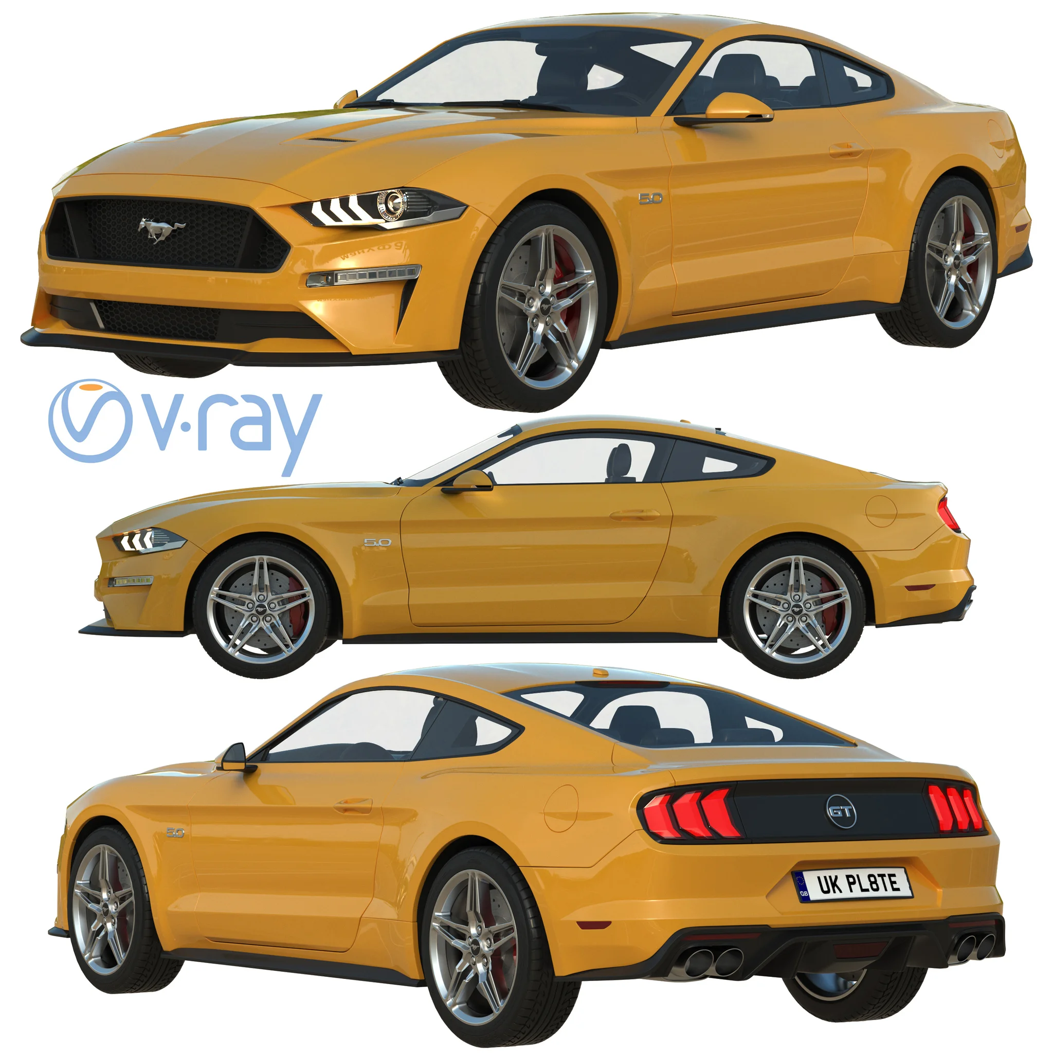 Ford Mustang GT, 3D model preview 15