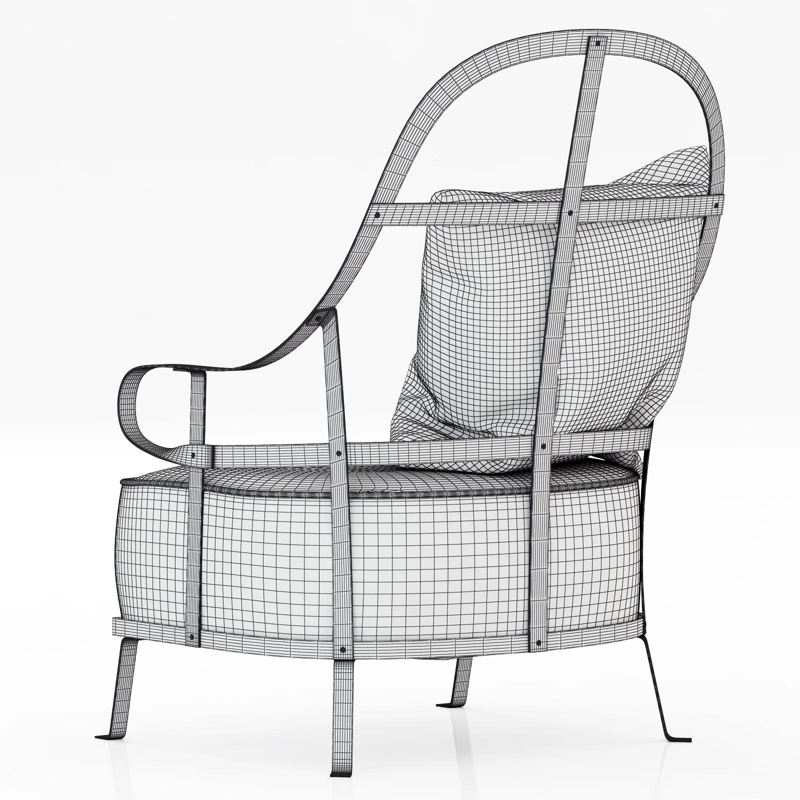 Baxter Chassis Armchair — 3D model preview 1