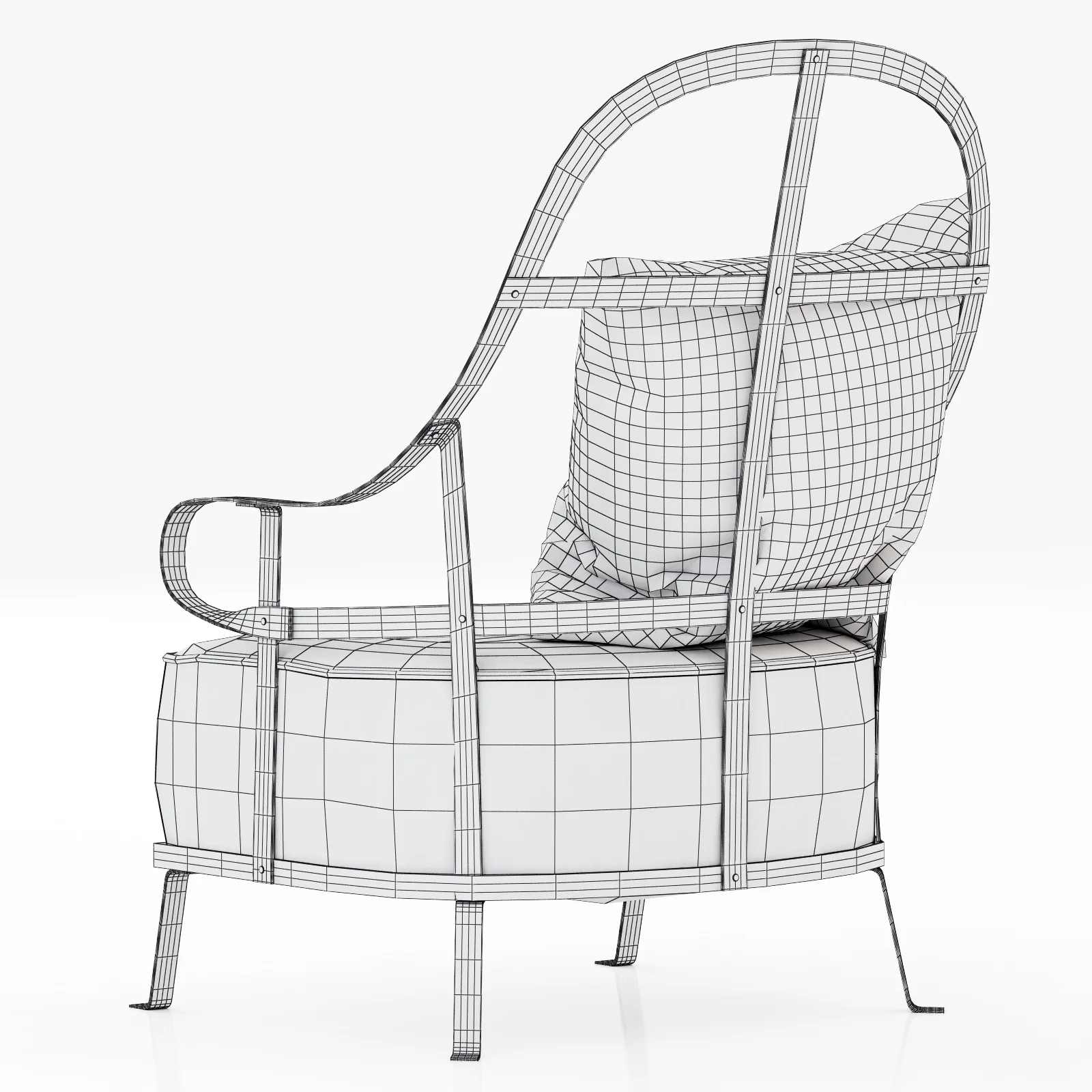 Baxter Chassis Armchair — 3D model preview 2
