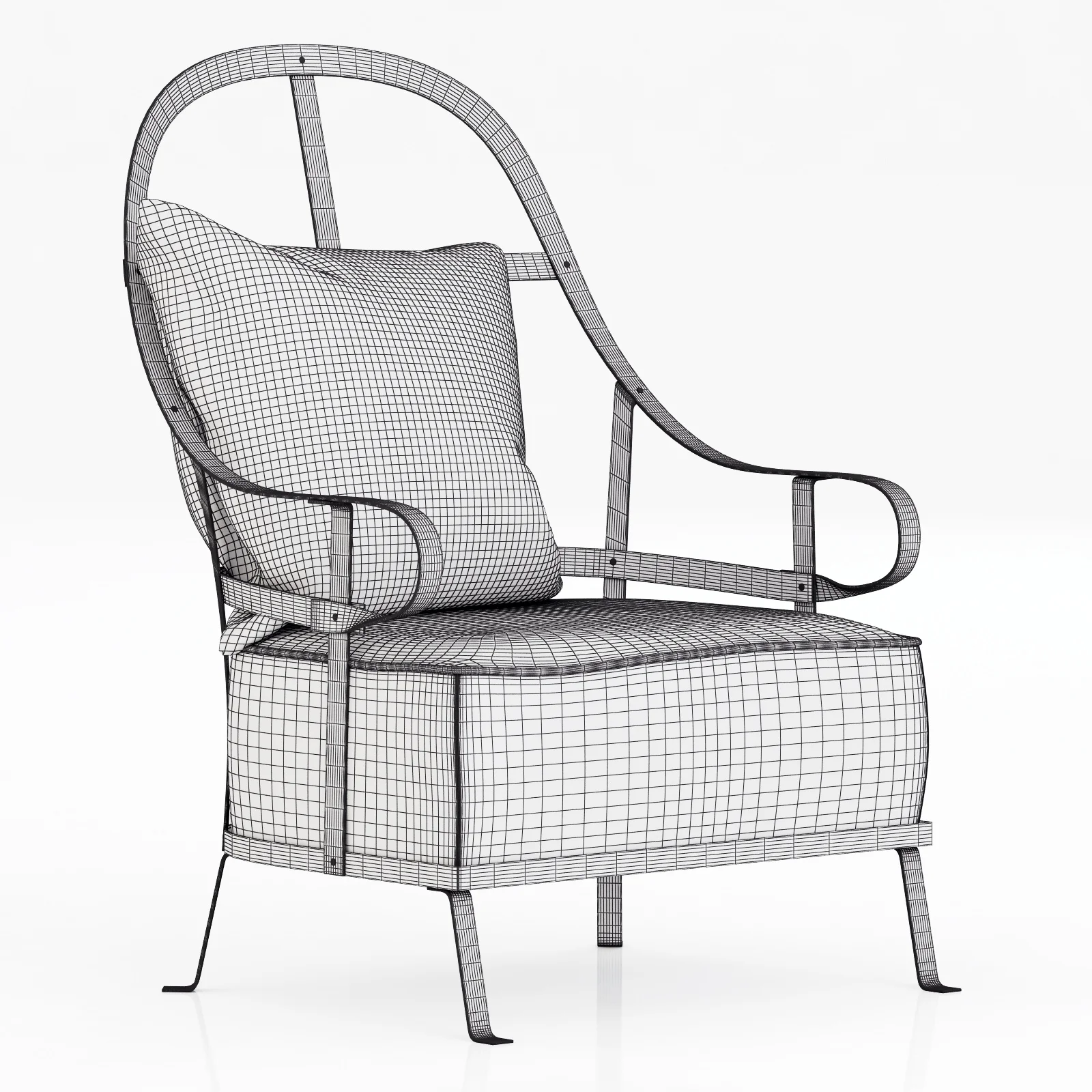 Baxter Chassis Armchair — 3D model preview 4