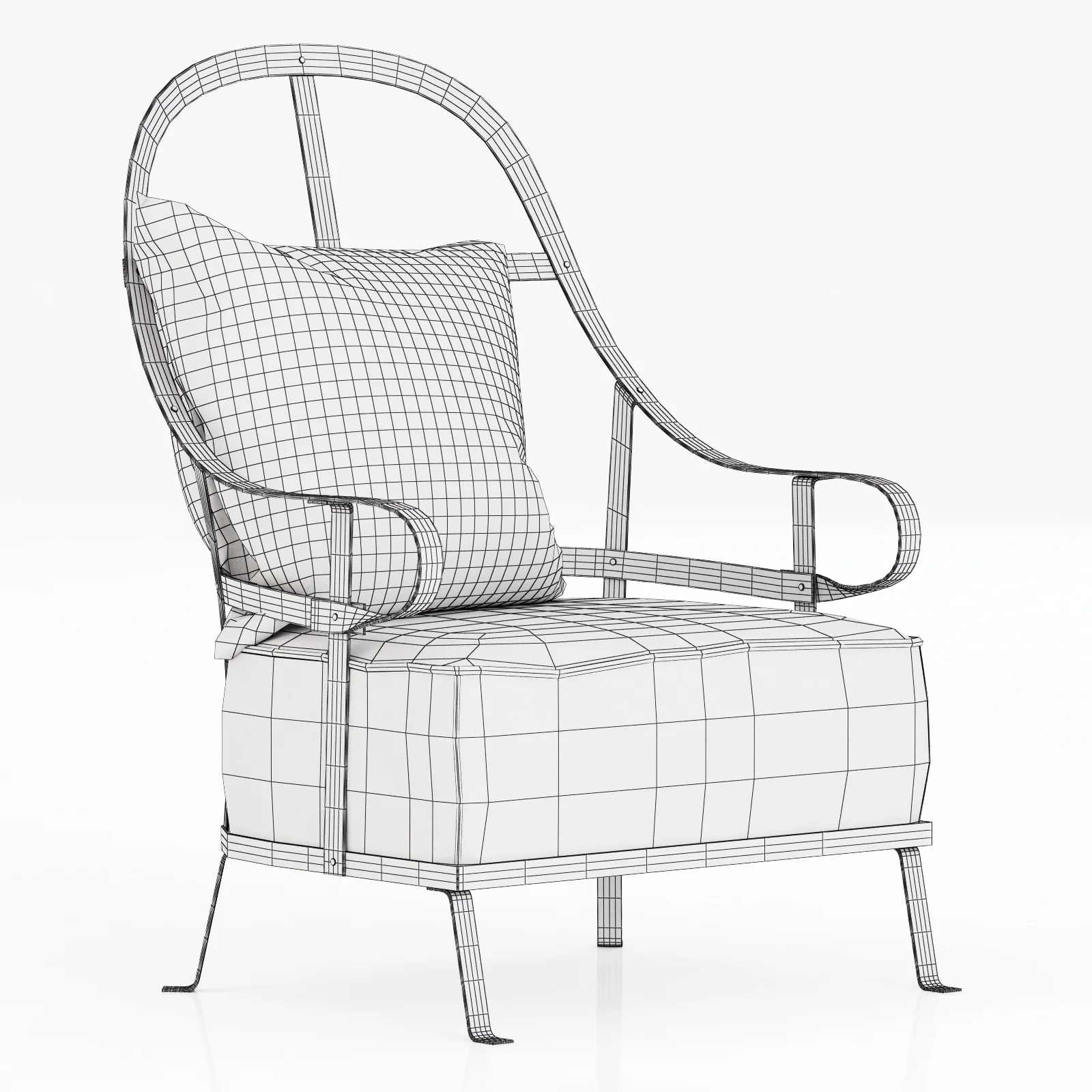 Baxter Chassis Armchair — 3D model preview 5