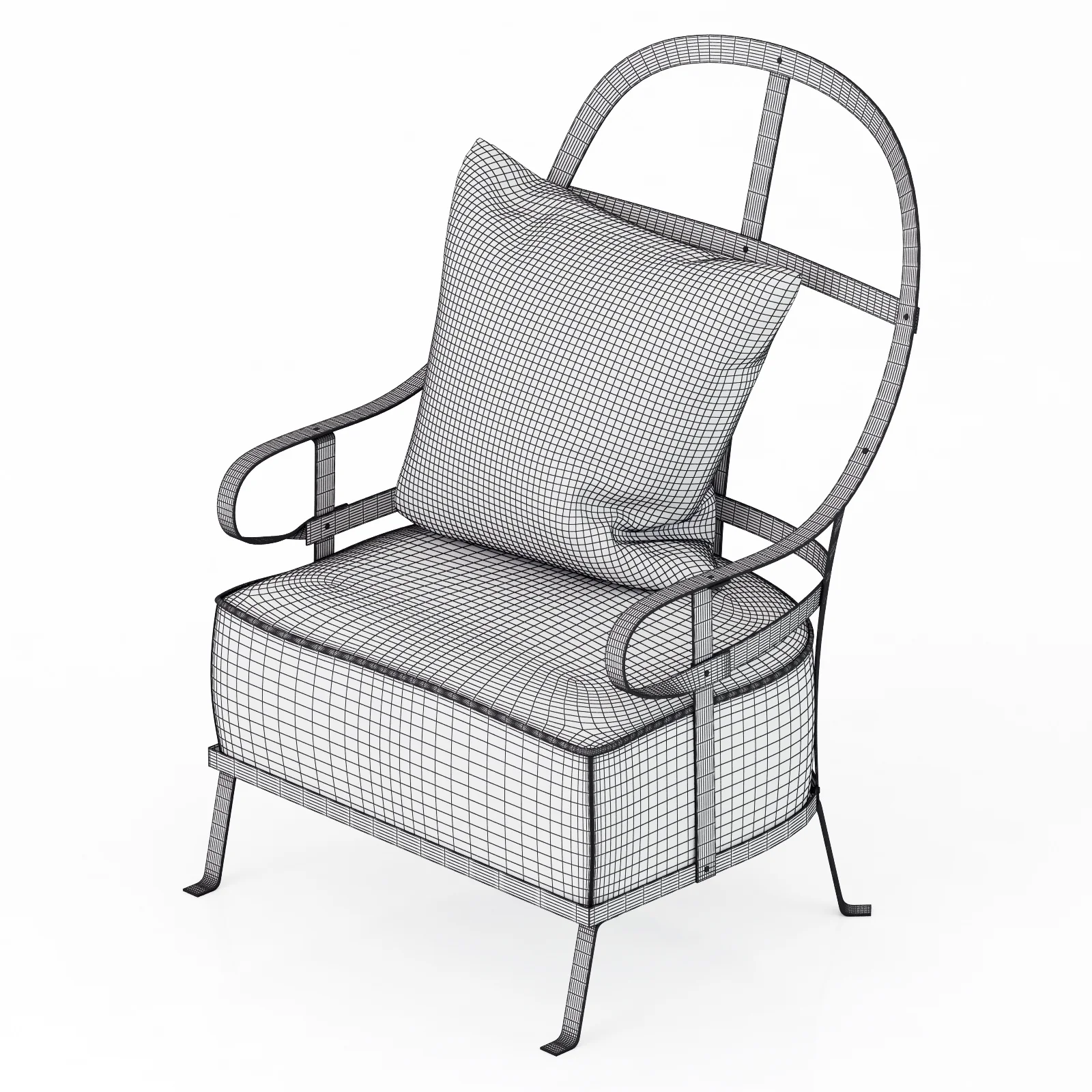Baxter Chassis Armchair — 3D model preview 7