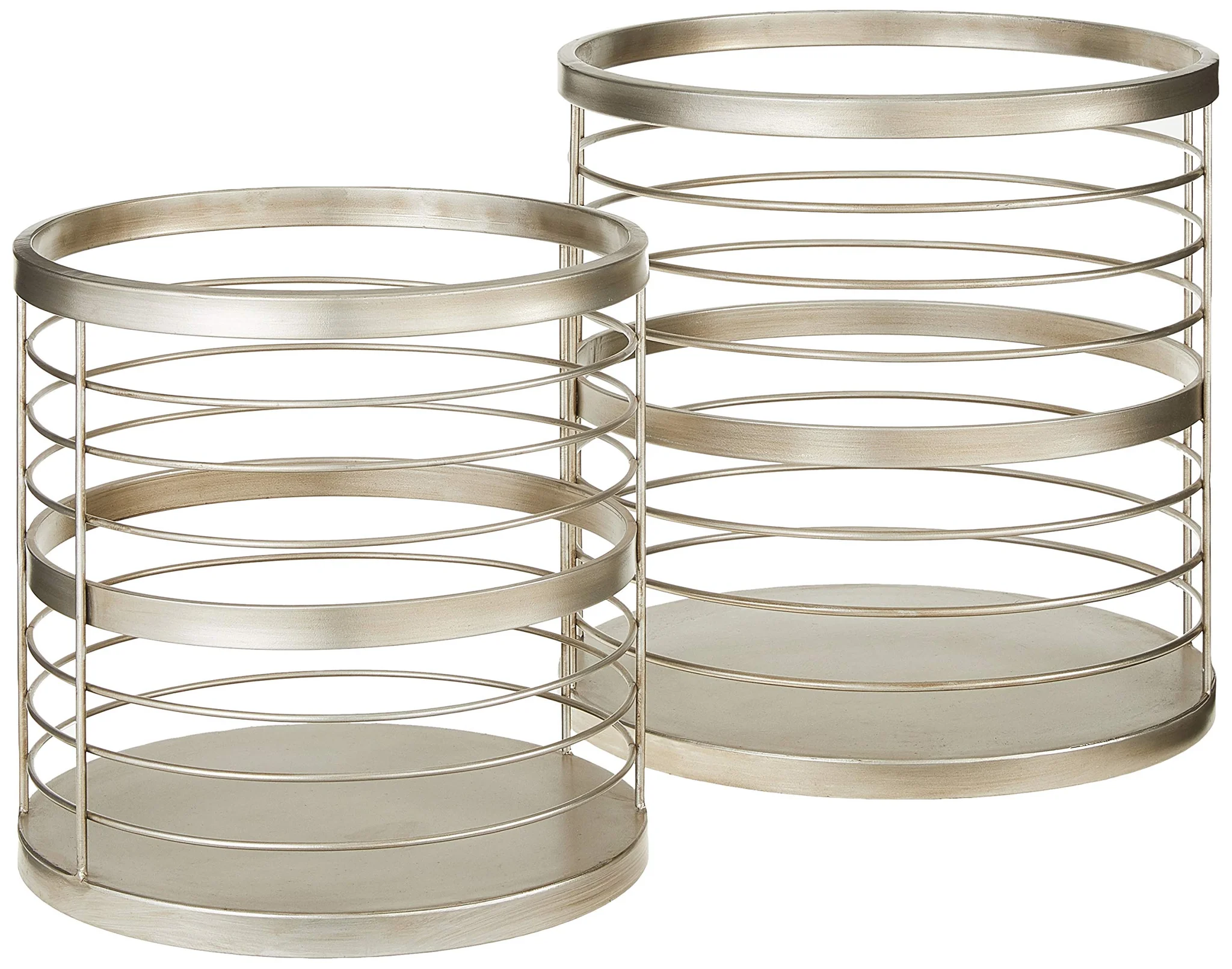 Modern Silver Metal Wire Basket Set of 2