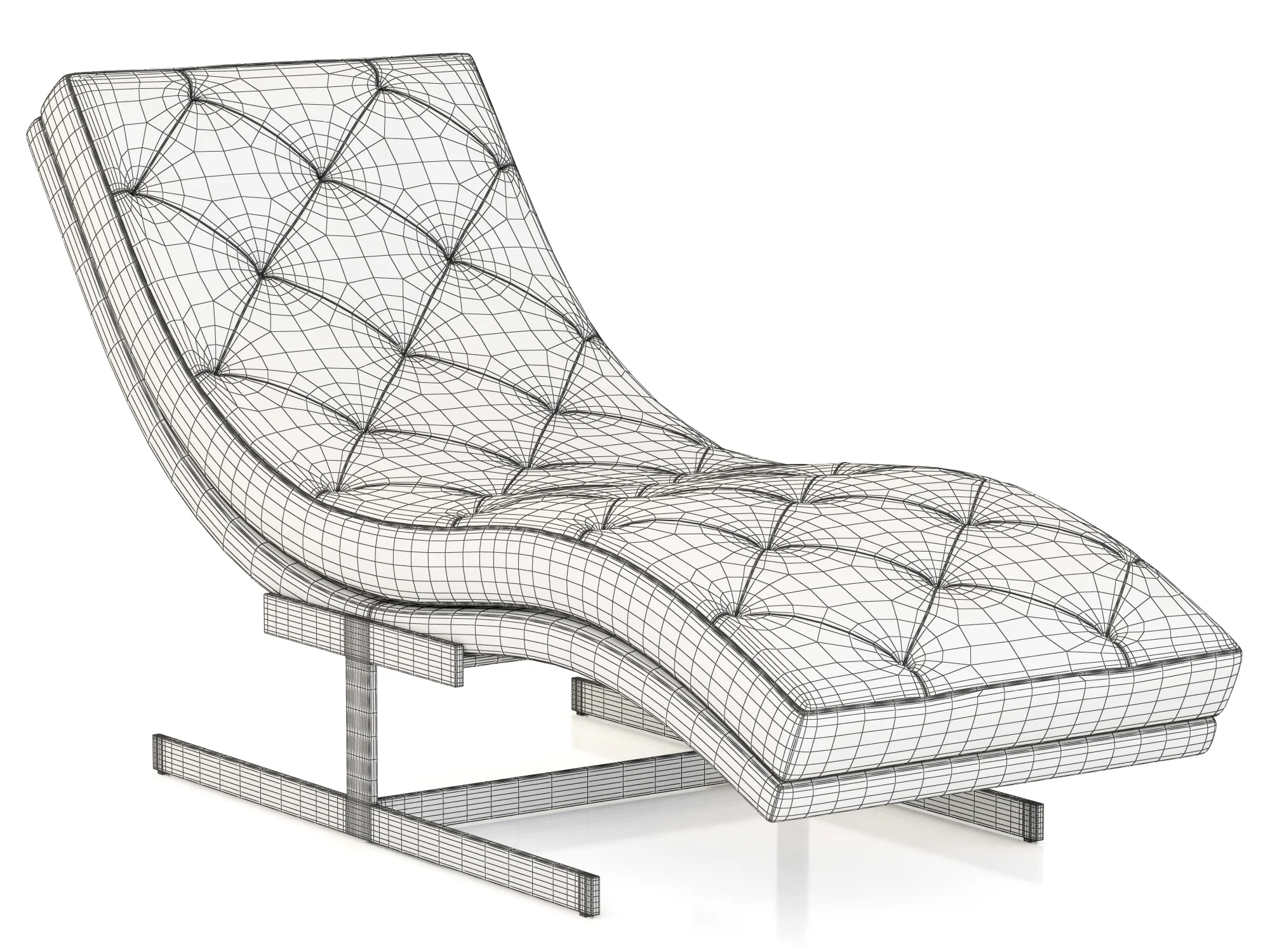 RH Modern Royce Leather Chaise — 3D model preview 3