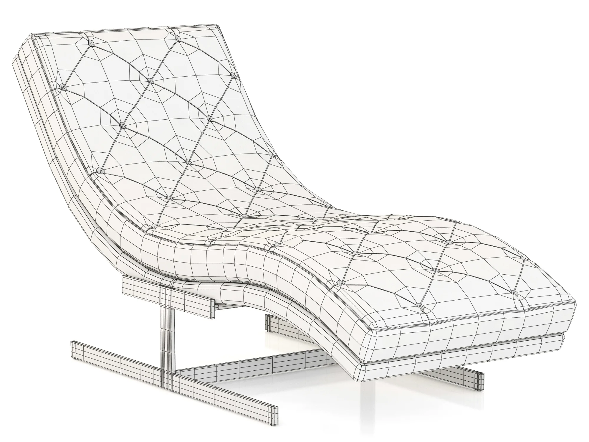 RH Modern Royce Leather Chaise — 3D model preview 4