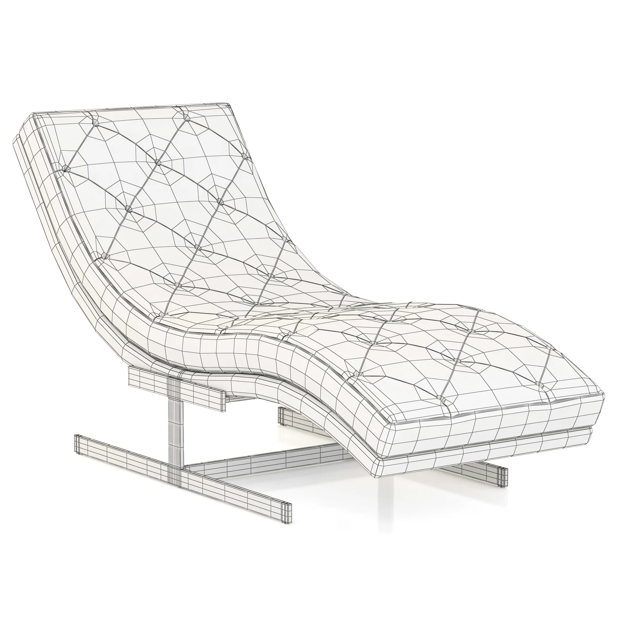 RH Modern Royce Leather Chaise — 3D model preview 5