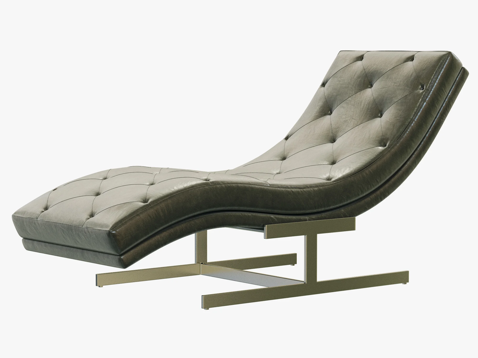 RH Modern Royce Leather Chaise — 3D model preview 6