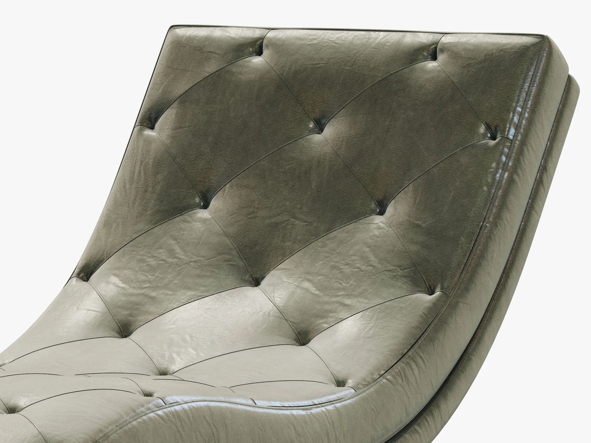 RH Modern Royce Leather Chaise — 3D model preview 7