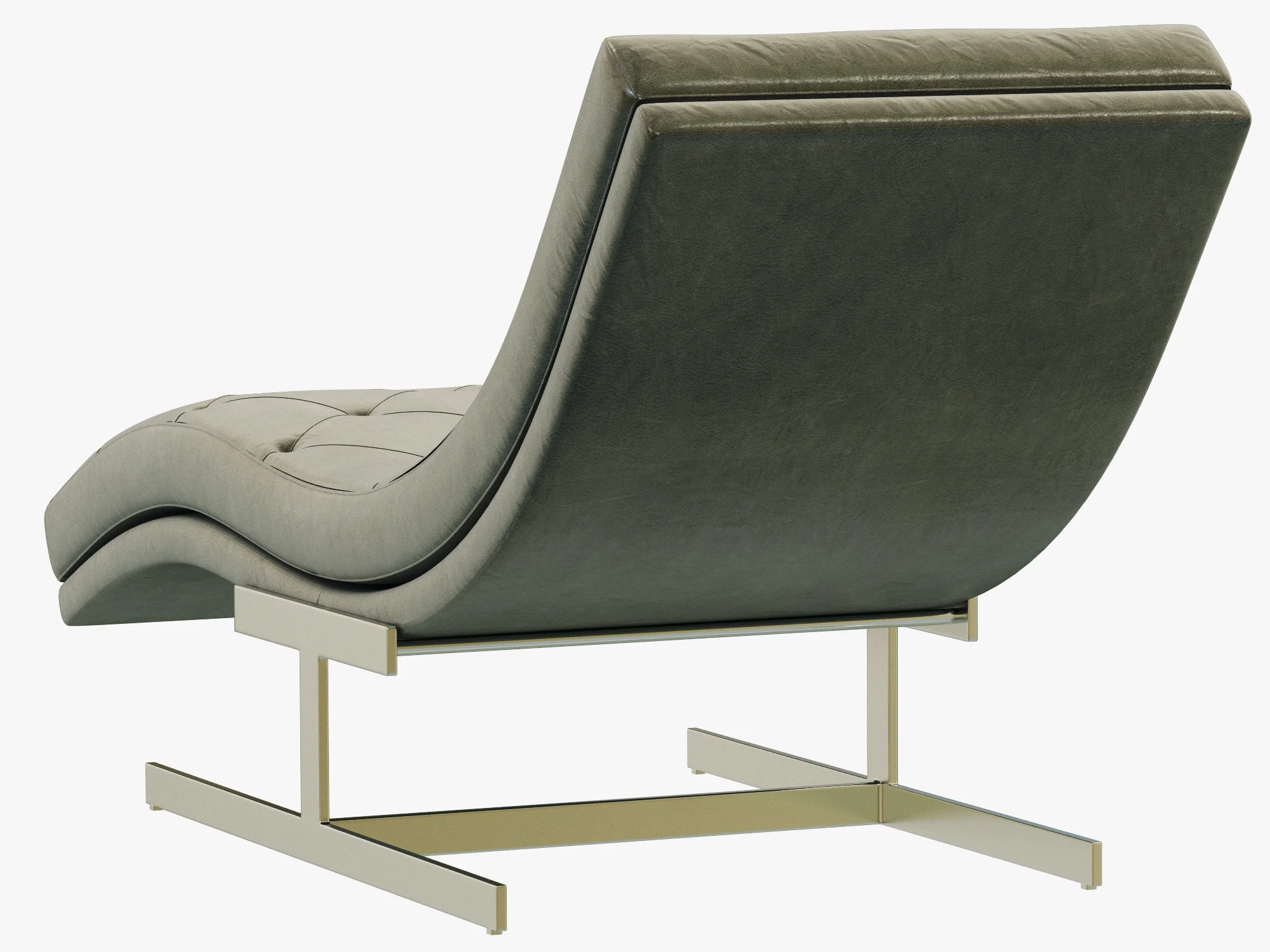 RH Modern Royce Leather Chaise — 3D model preview 8