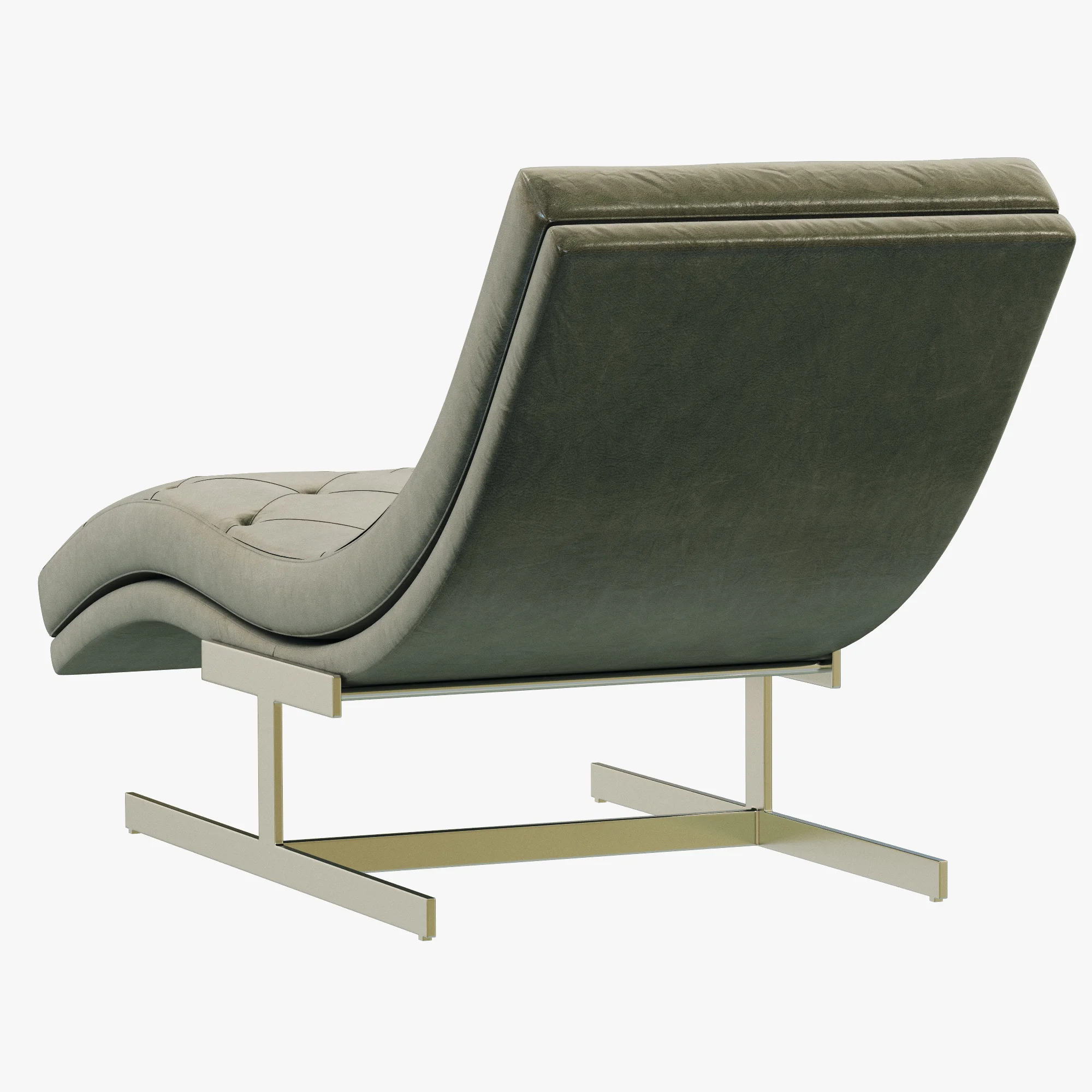 RH Modern Royce Leather Chaise — 3D model preview 9