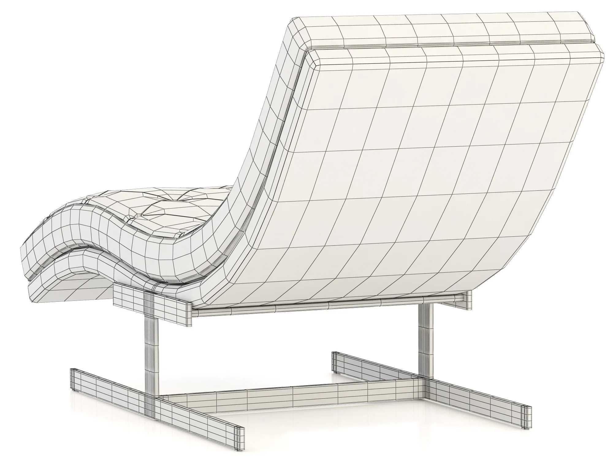 RH Modern Royce Leather Chaise — 3D model preview 11