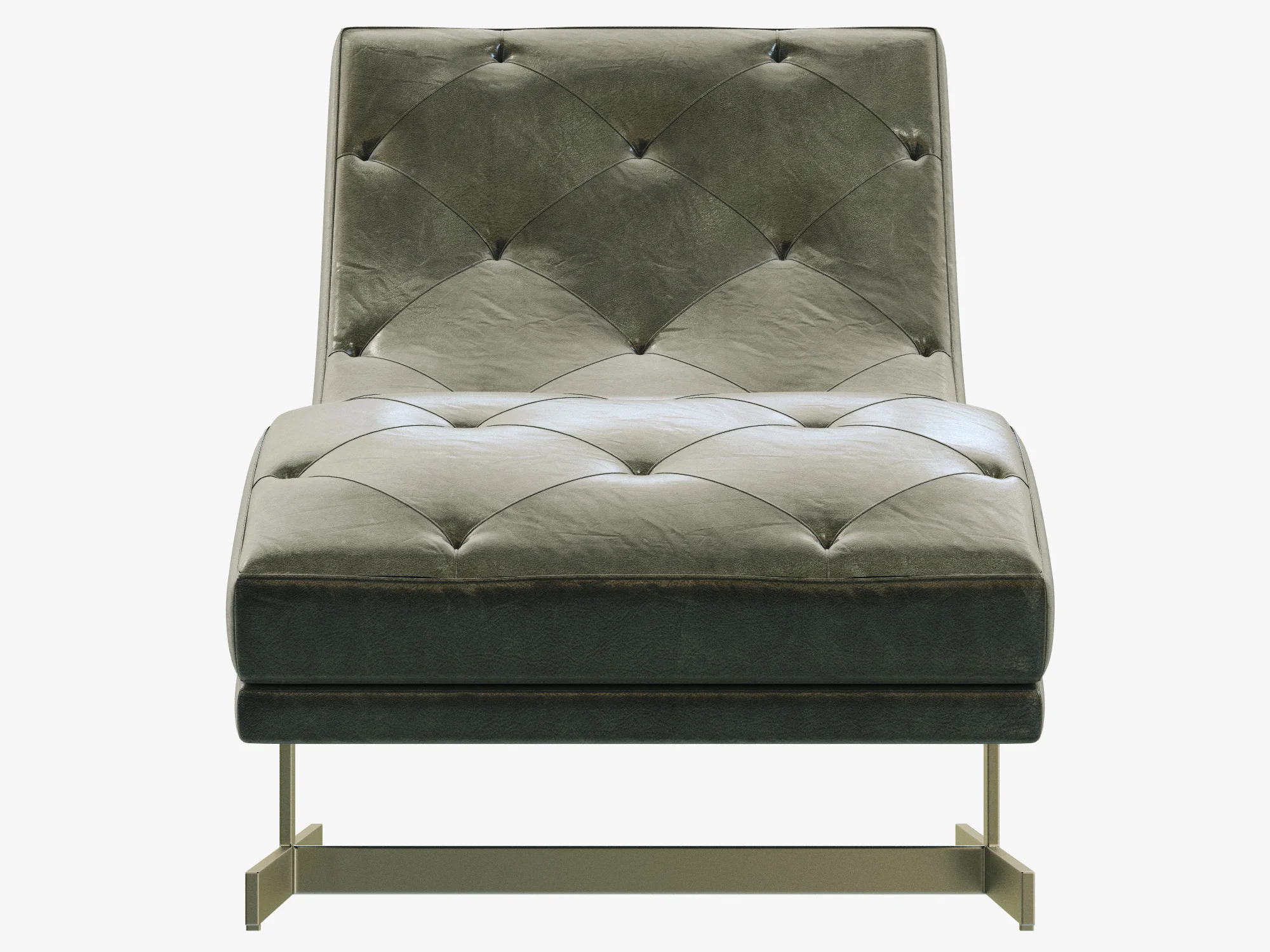 RH Modern Royce Leather Chaise — 3D model preview 12