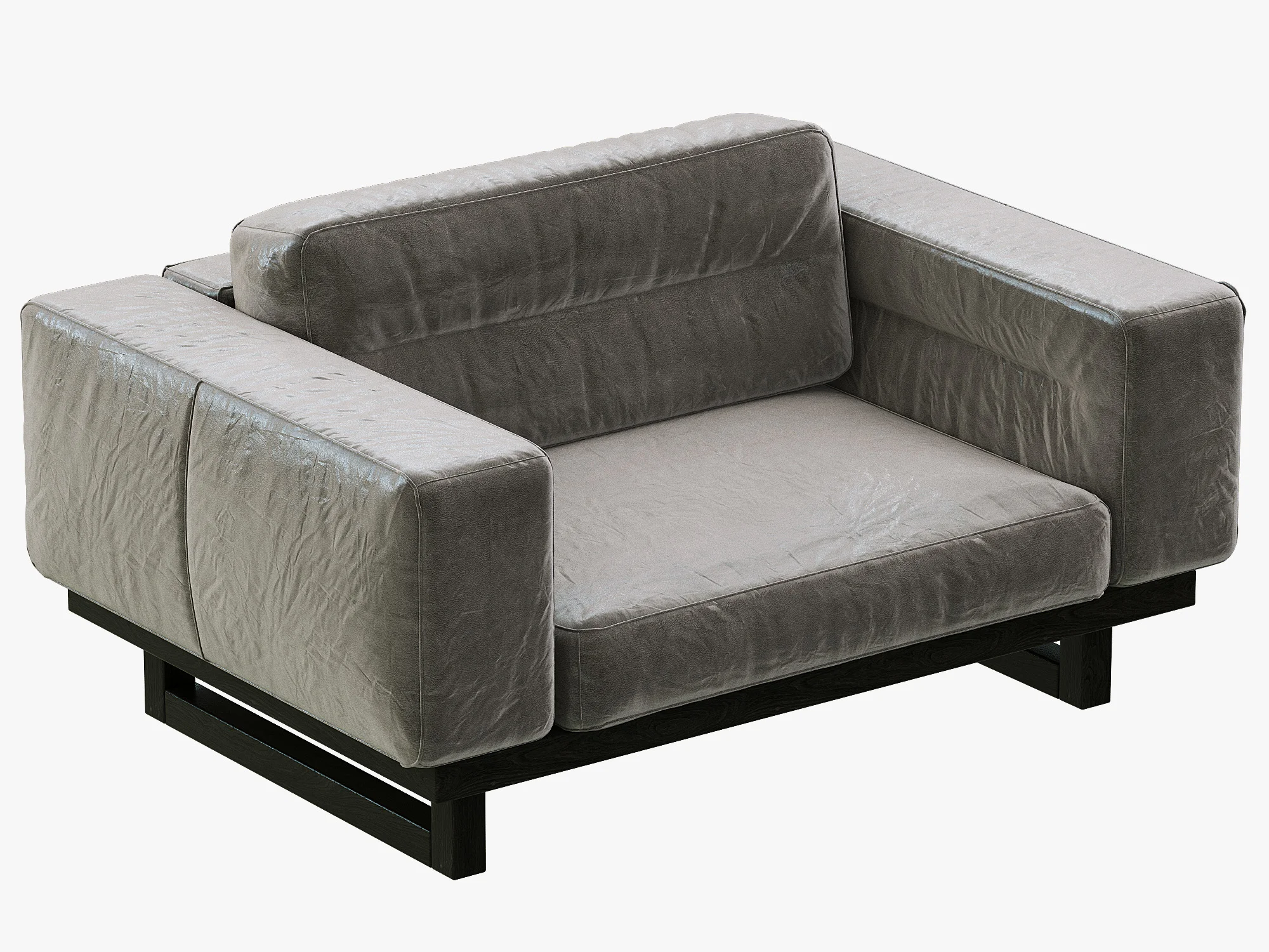 Restoration Hadware Durrell Leather Chair And A Half — 3D model preview 1