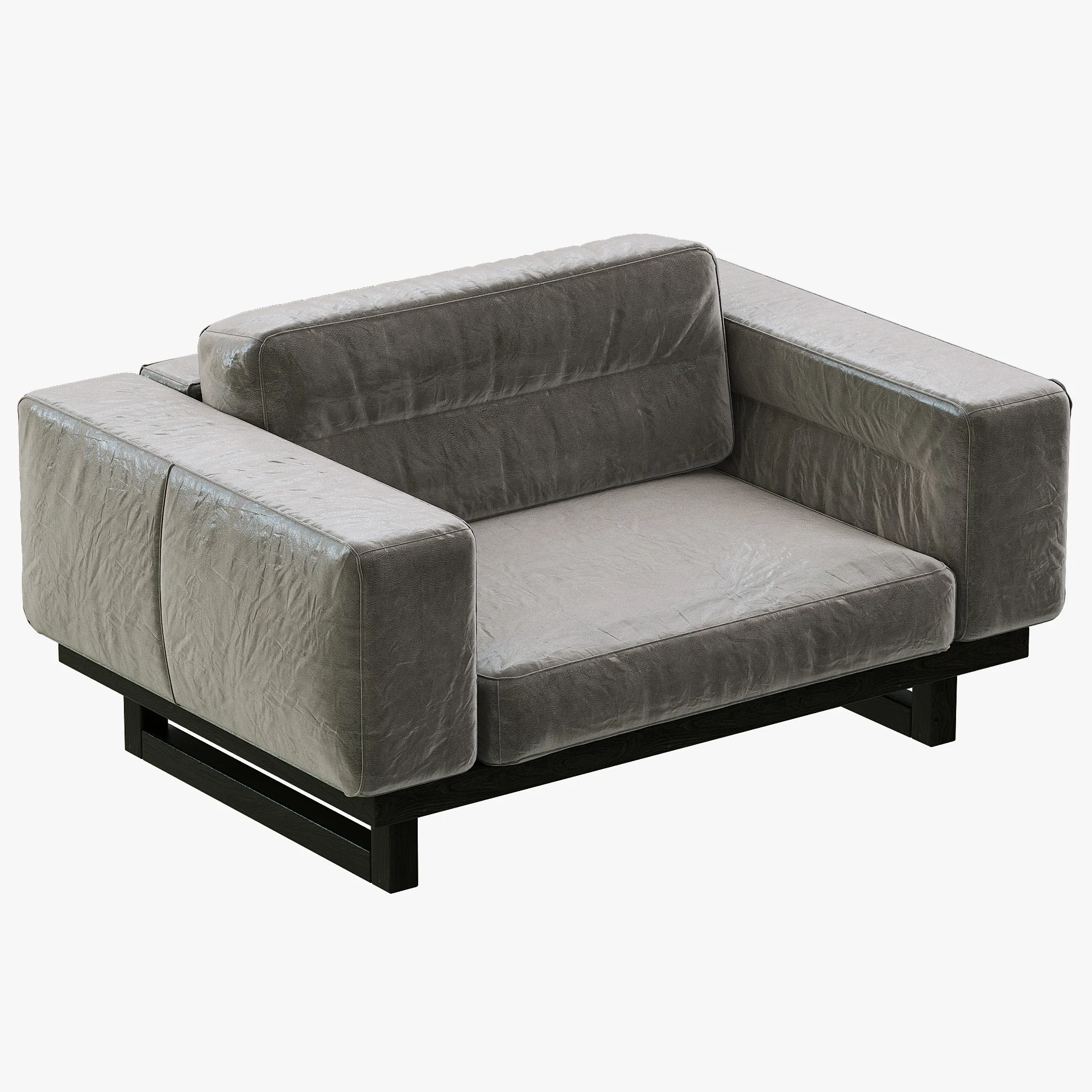Restoration Hadware Durrell Leather Chair And A Half — 3D model preview 2