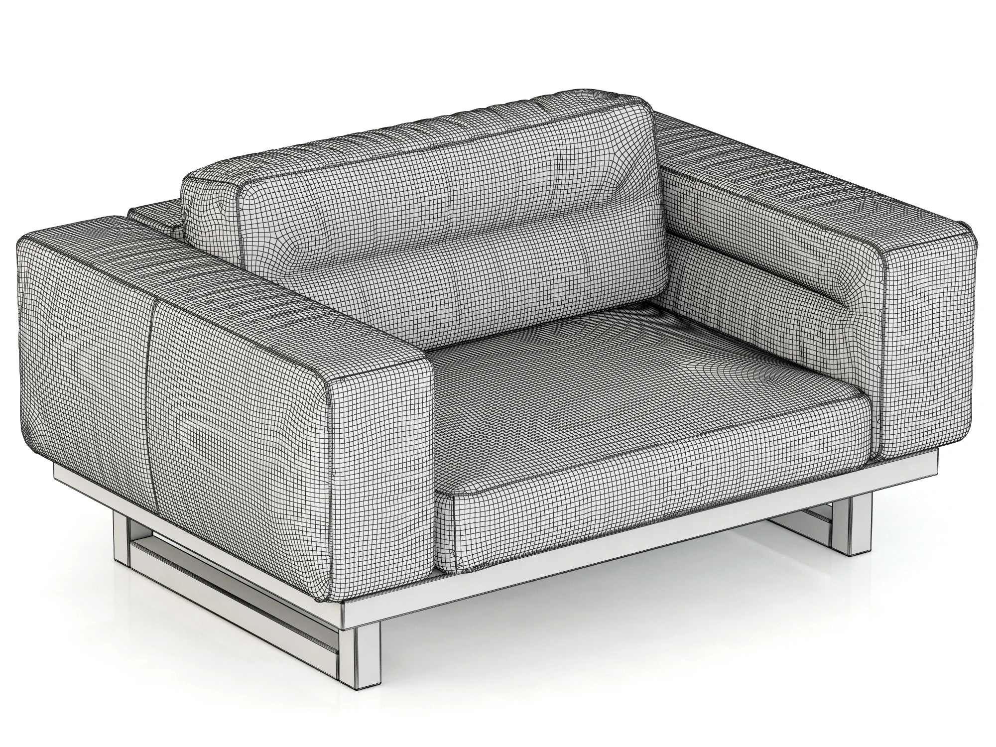 Restoration Hadware Durrell Leather Chair And A Half — 3D model preview 3
