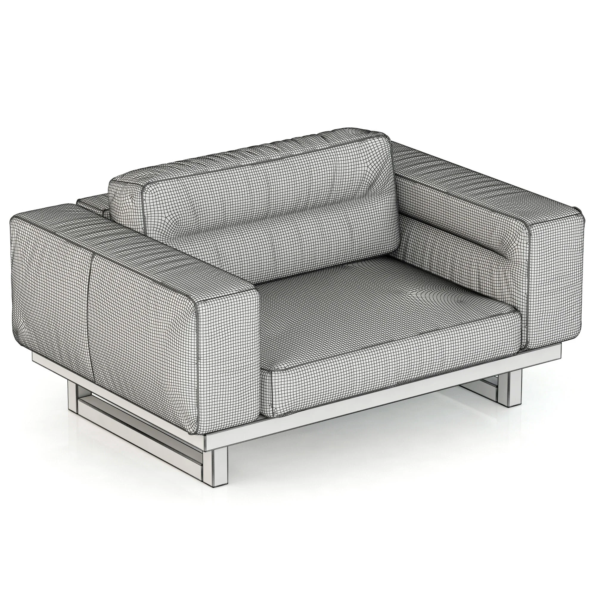 Restoration Hadware Durrell Leather Chair And A Half — 3D model preview 4
