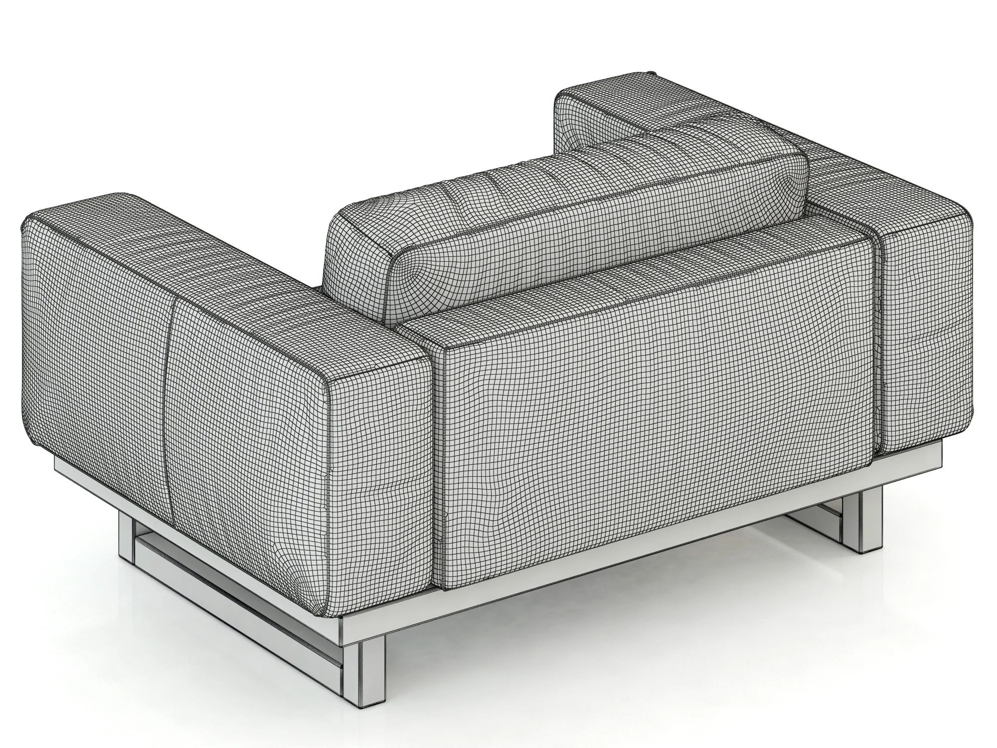 Restoration Hadware Durrell Leather Chair And A Half — 3D model preview 7