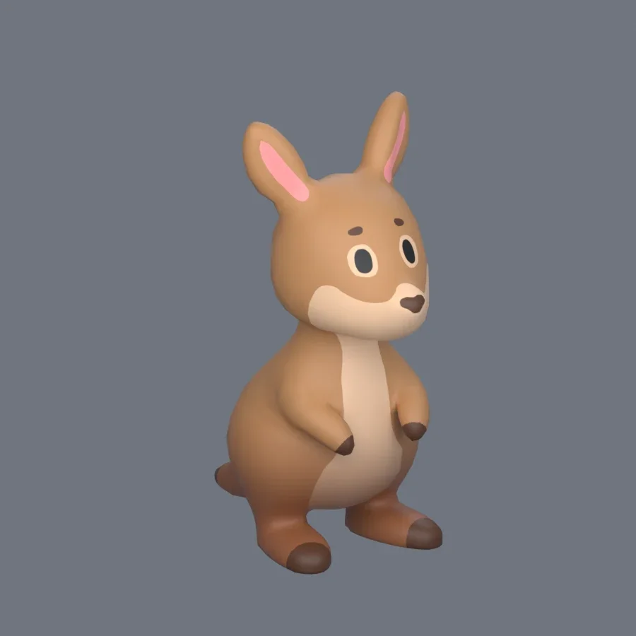 Stylized Animal Kangaroo, 3D model preview 2