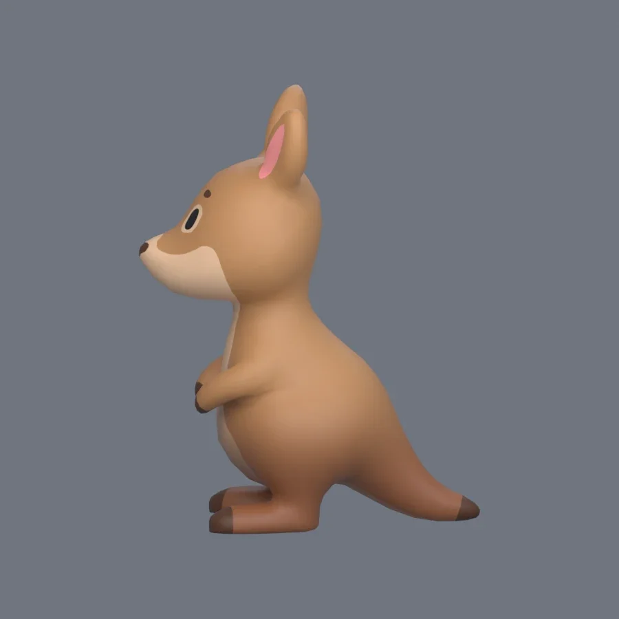 Stylized Animal Kangaroo, 3D model preview 3