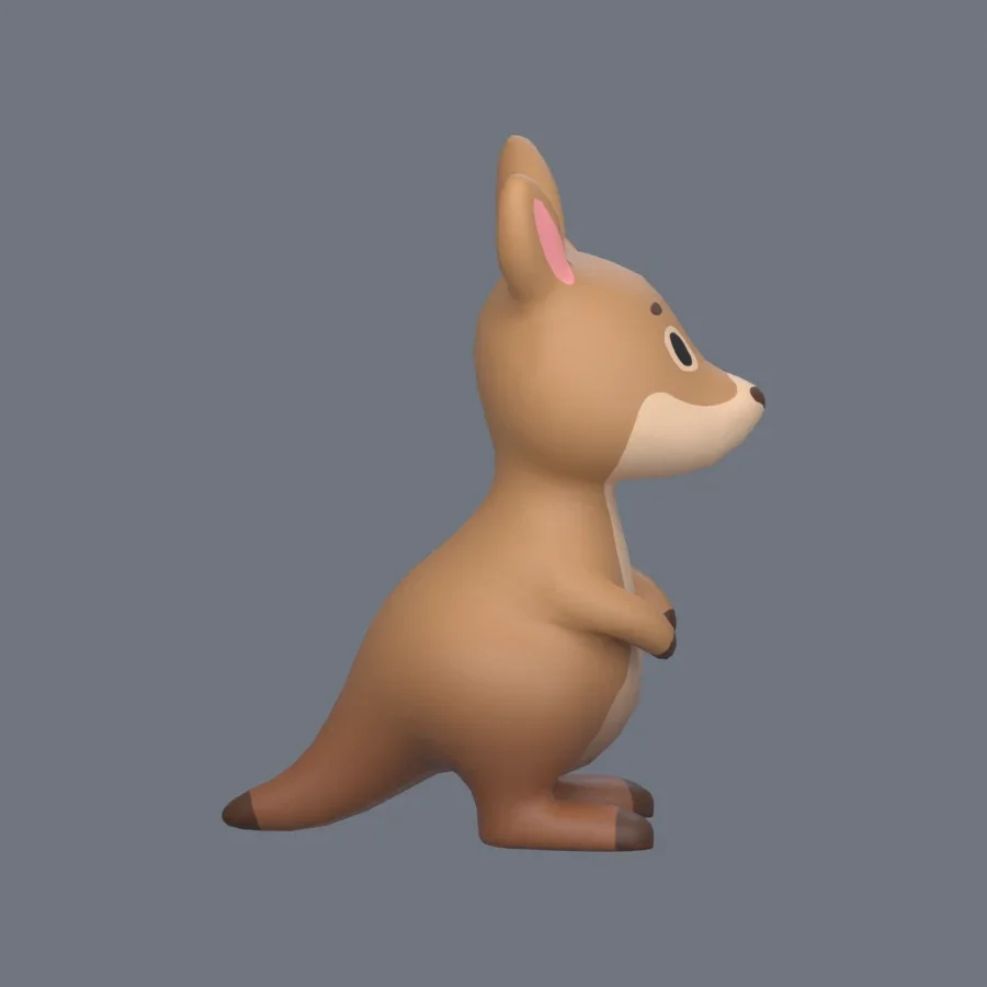 Stylized Animal Kangaroo, 3D model preview 5