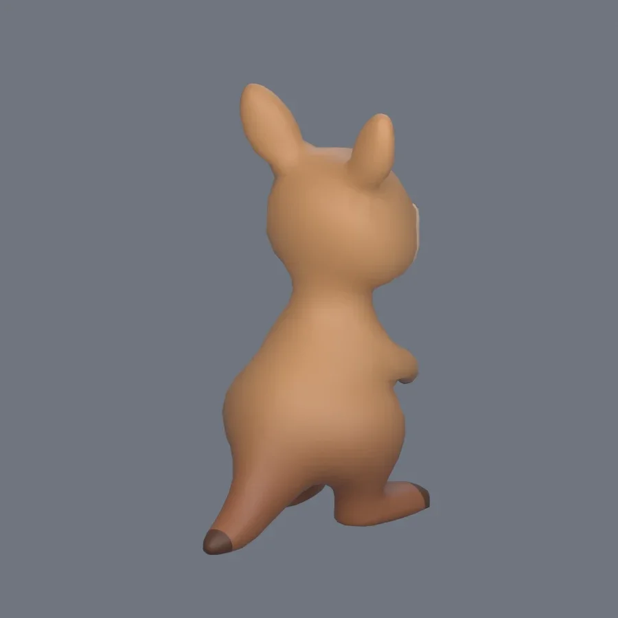 Stylized Animal Kangaroo, 3D model preview 7