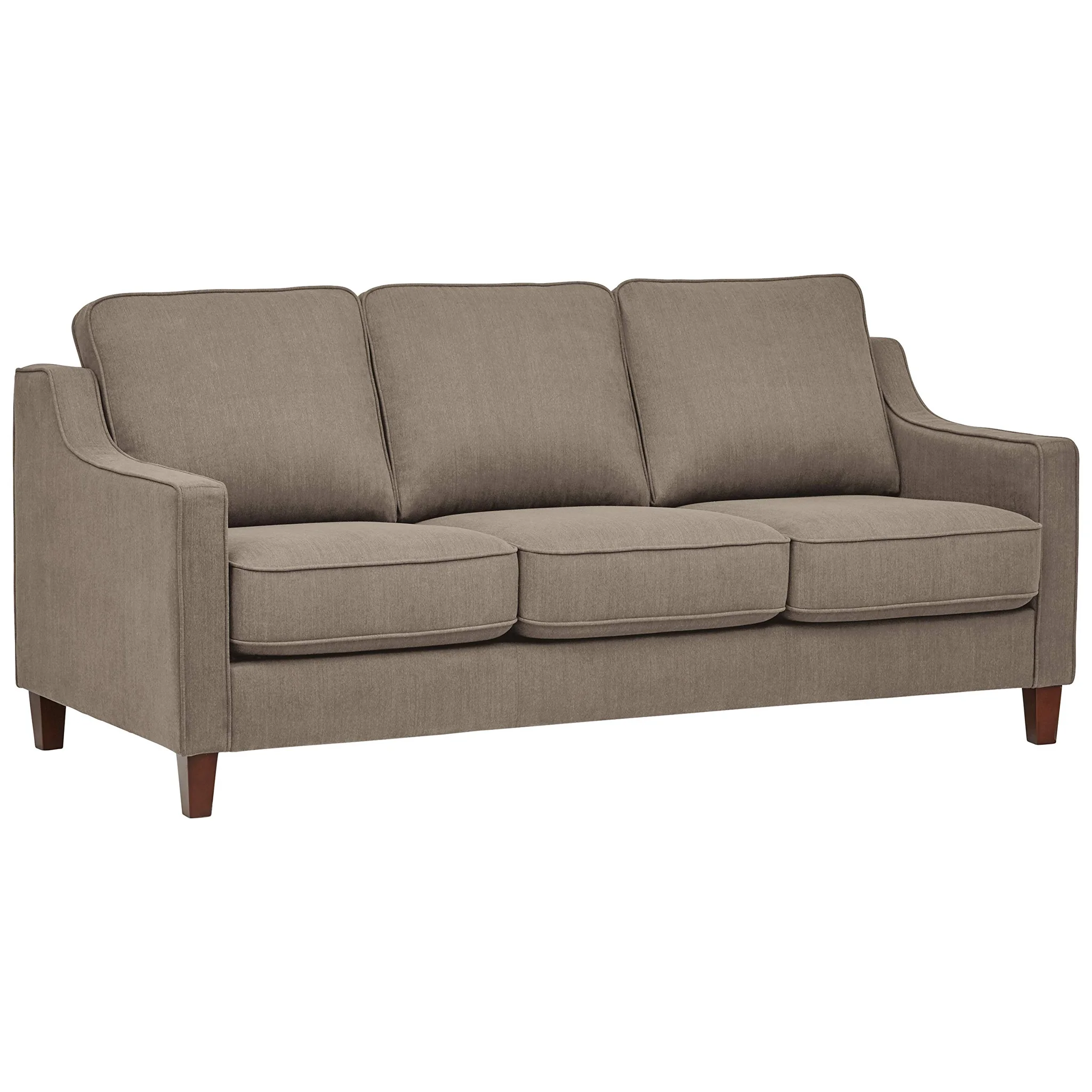 Mid-Century Modern Three-Seater Sofa with Wooden Legs
