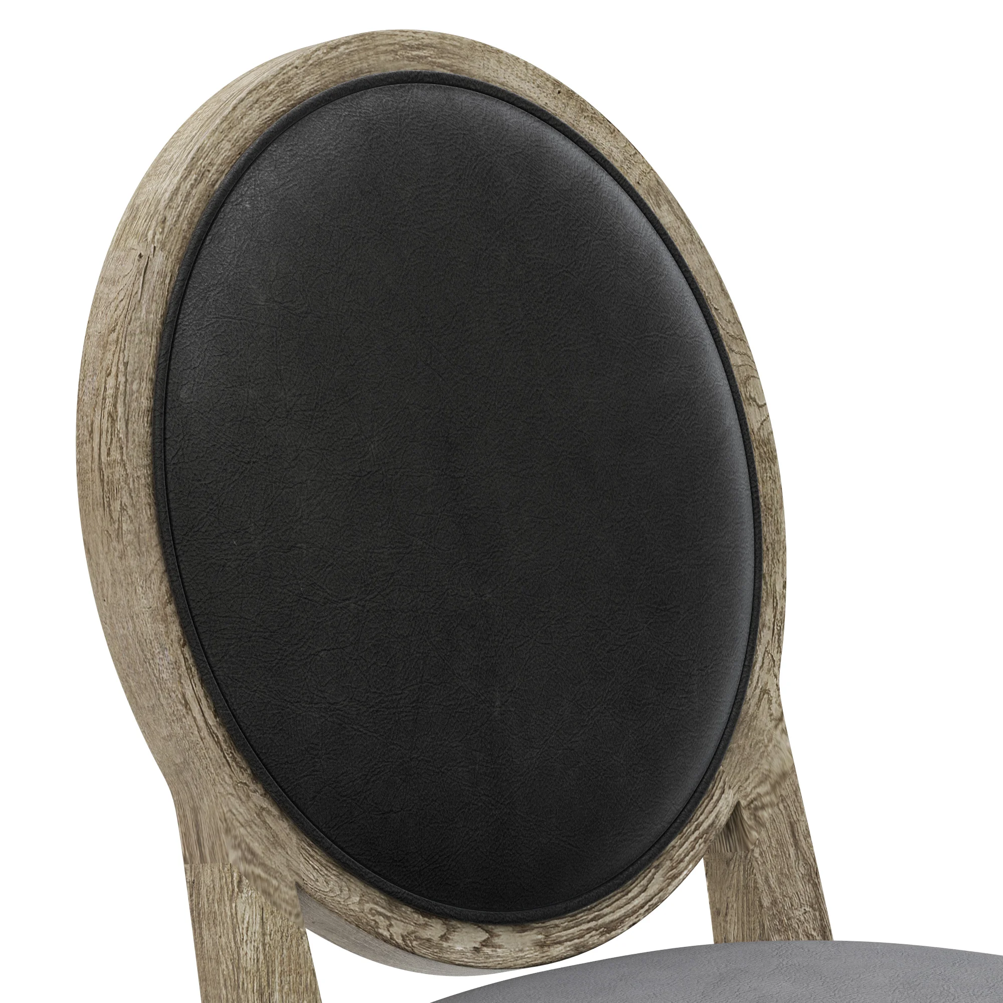 Restoration Hardware French Contemporary Round Leather Stool — 3D model preview 4