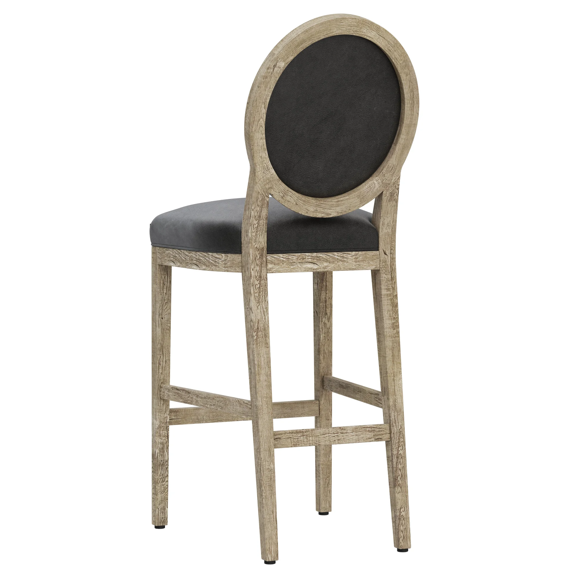Restoration Hardware French Contemporary Round Leather Stool — 3D model preview 5