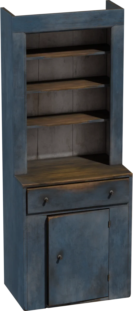 Antique Painted Wooden Hutch Cabinet