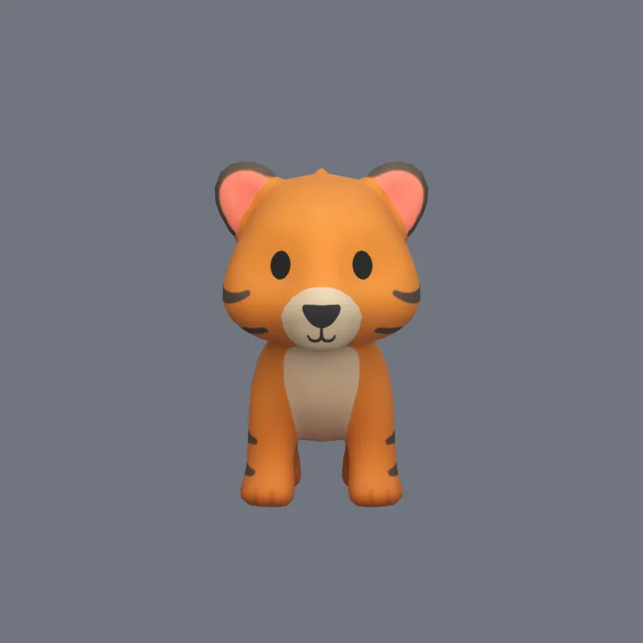 Stylized Animal Tiger, 3D model preview 1