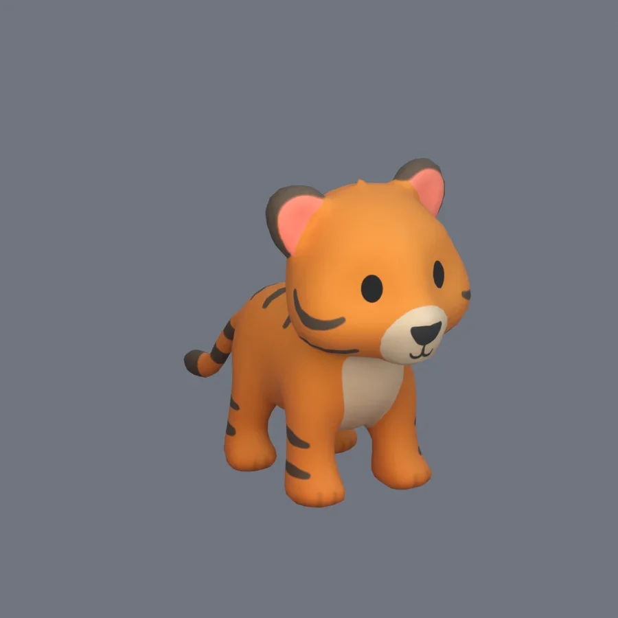 Stylized Animal Tiger, 3D model preview 2