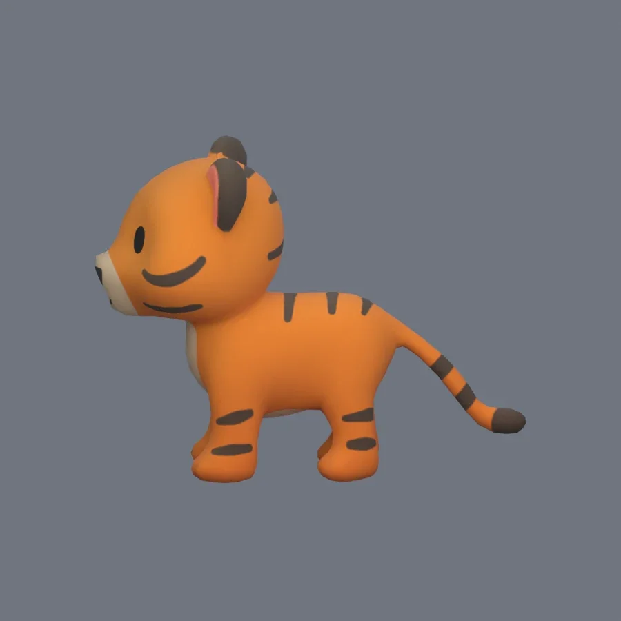 Stylized Animal Tiger, 3D model preview 3