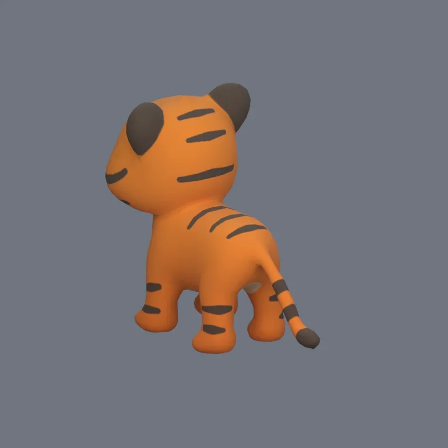 Stylized Animal Tiger, 3D model preview 6