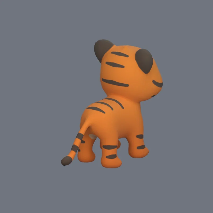 Stylized Animal Tiger, 3D model preview 7