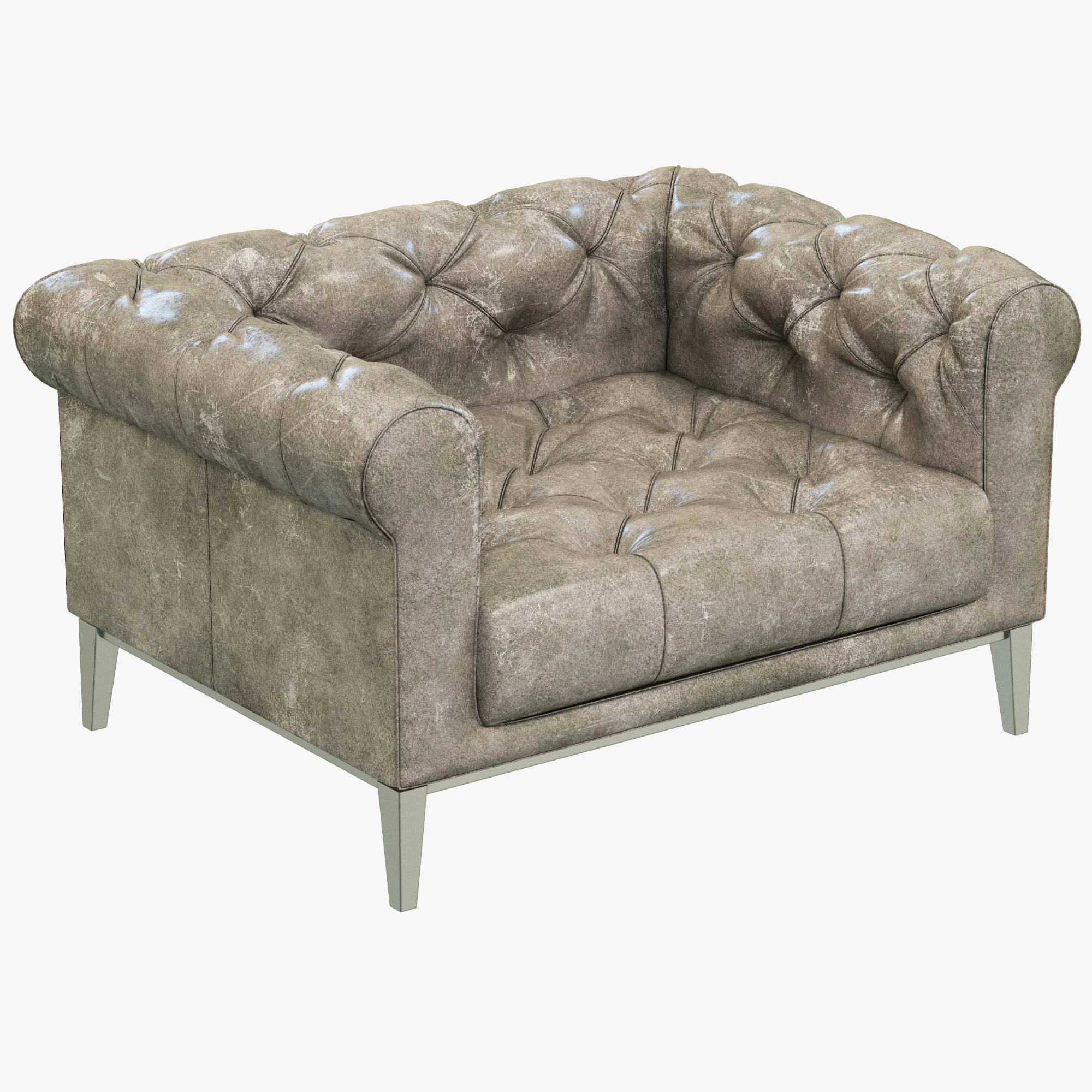 Restoration Hardware Italia Chesterfield Leather Chair — 3D model preview 1