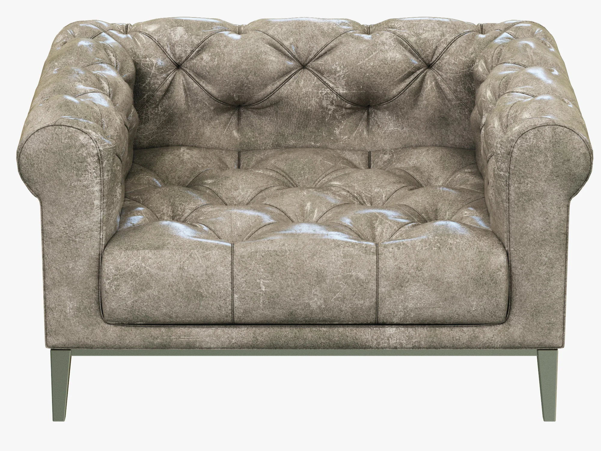 Restoration Hardware Italia Chesterfield Leather Chair — 3D model preview 2